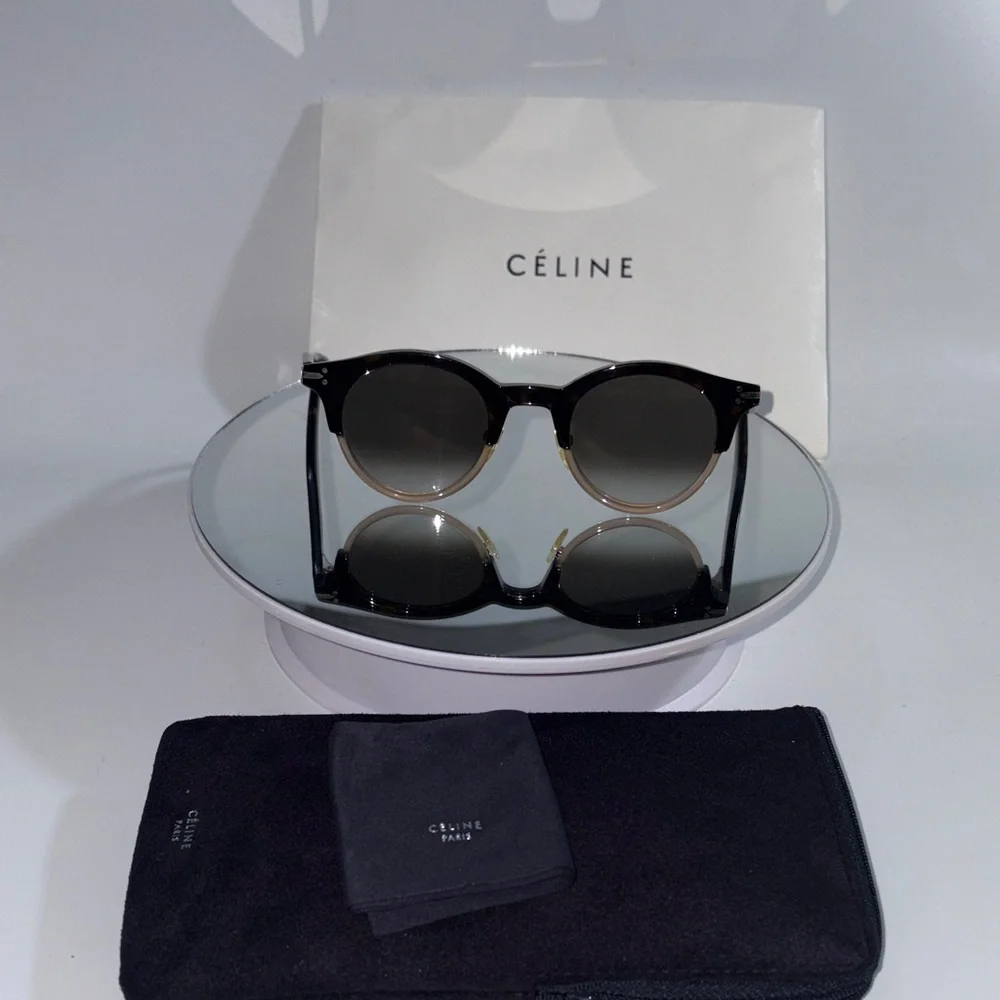 Celine clear tortoise and brown black Sunglasses